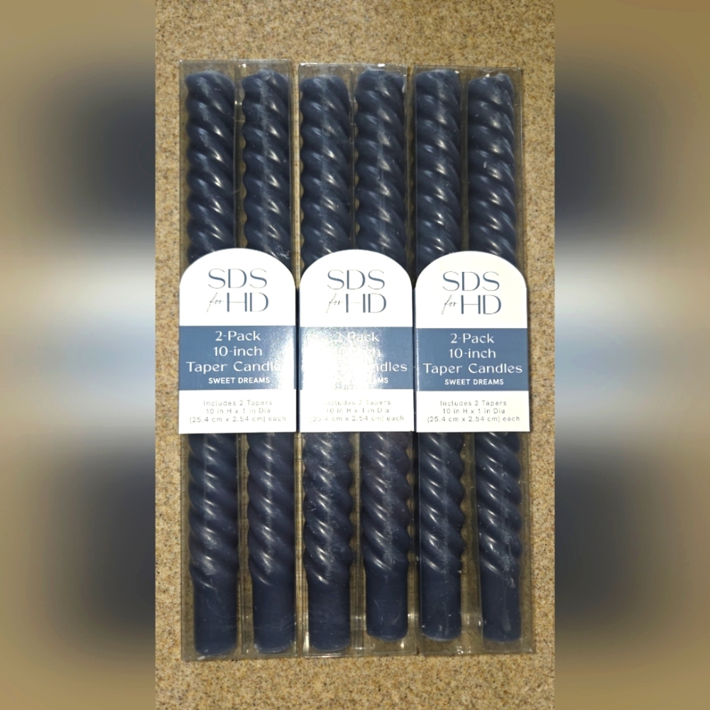 NEW SDS for HD Designs Sweet Dreams Twist Taper Candles - Bering Sea (Blue)